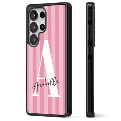 Personalised Pink Stripes Initial