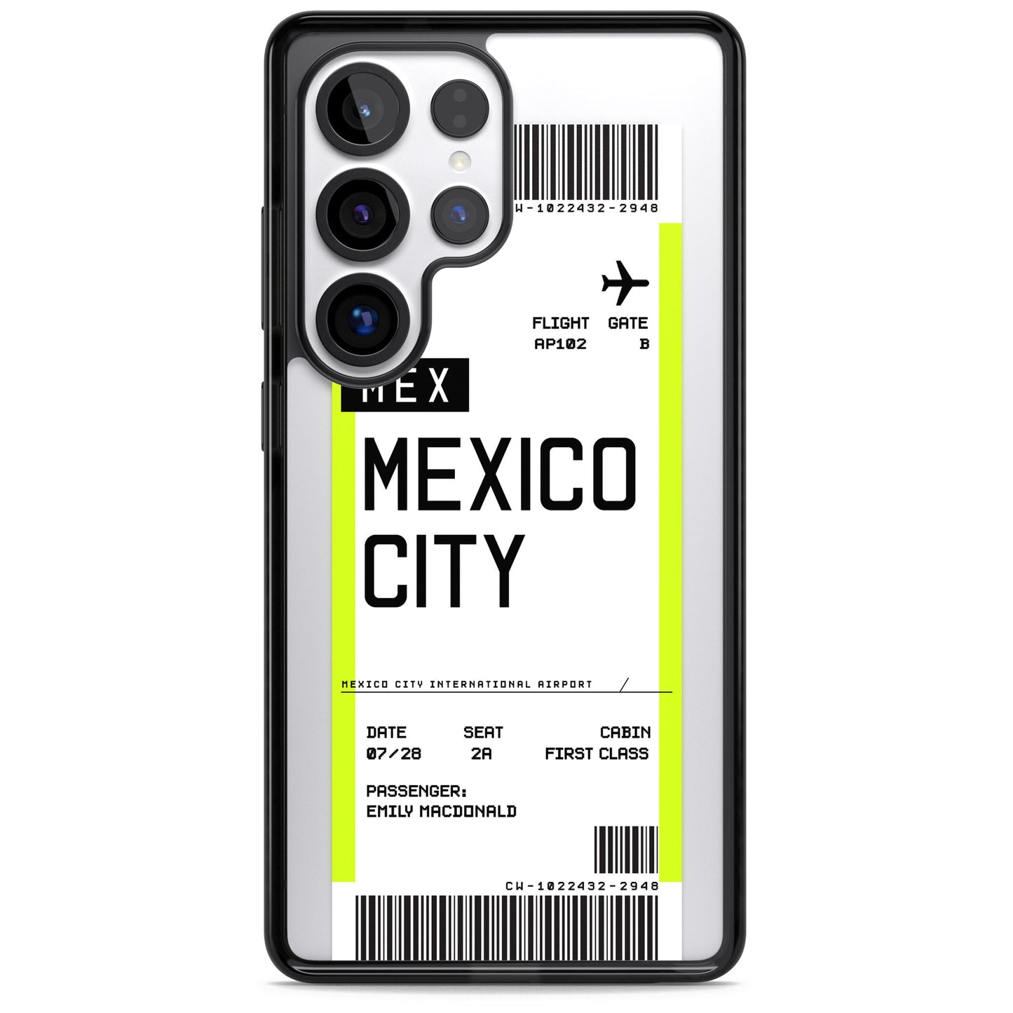 Carte d'embarquement personnalisée pour Mexico