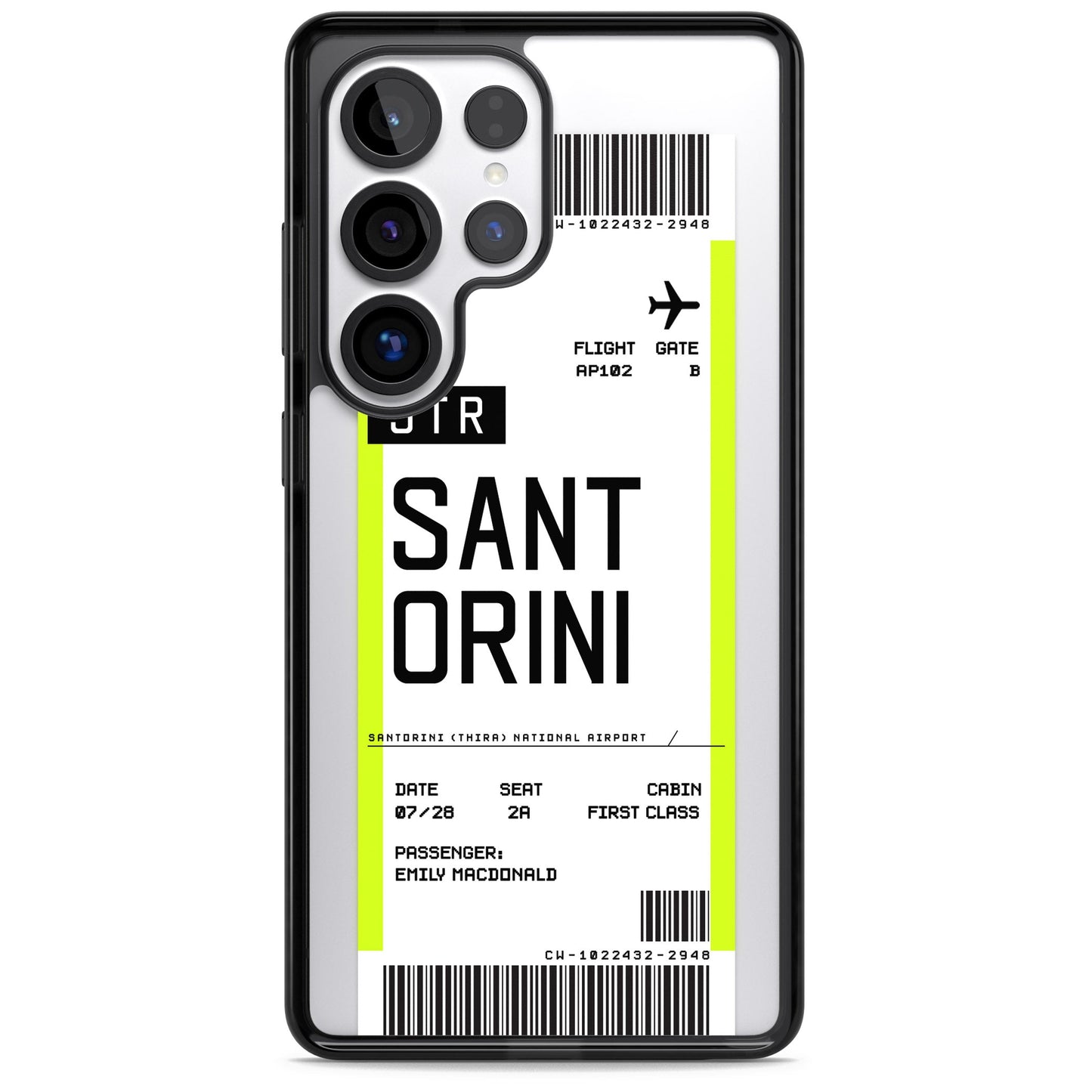 Personalisierte Bordkarte für Santorini