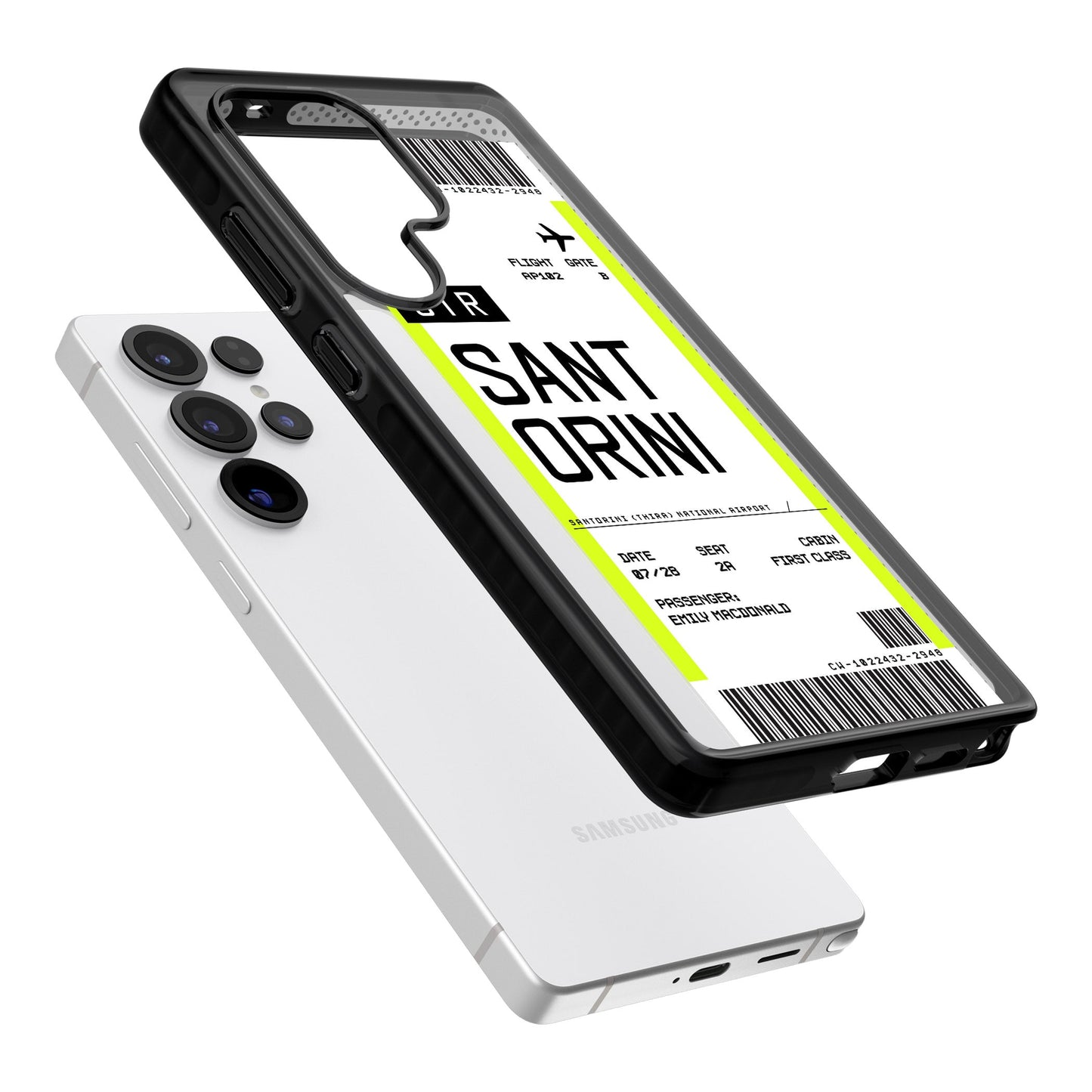 Personalisierte Bordkarte für Santorini