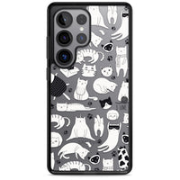 Cartoon Cat Collage Black & White