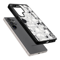 Cartoon Cat Collage Black & White