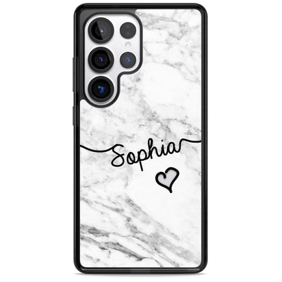 Personalised White Marble Heart