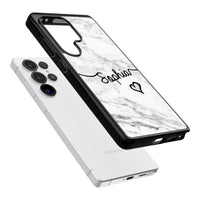 Personalised White Marble Heart