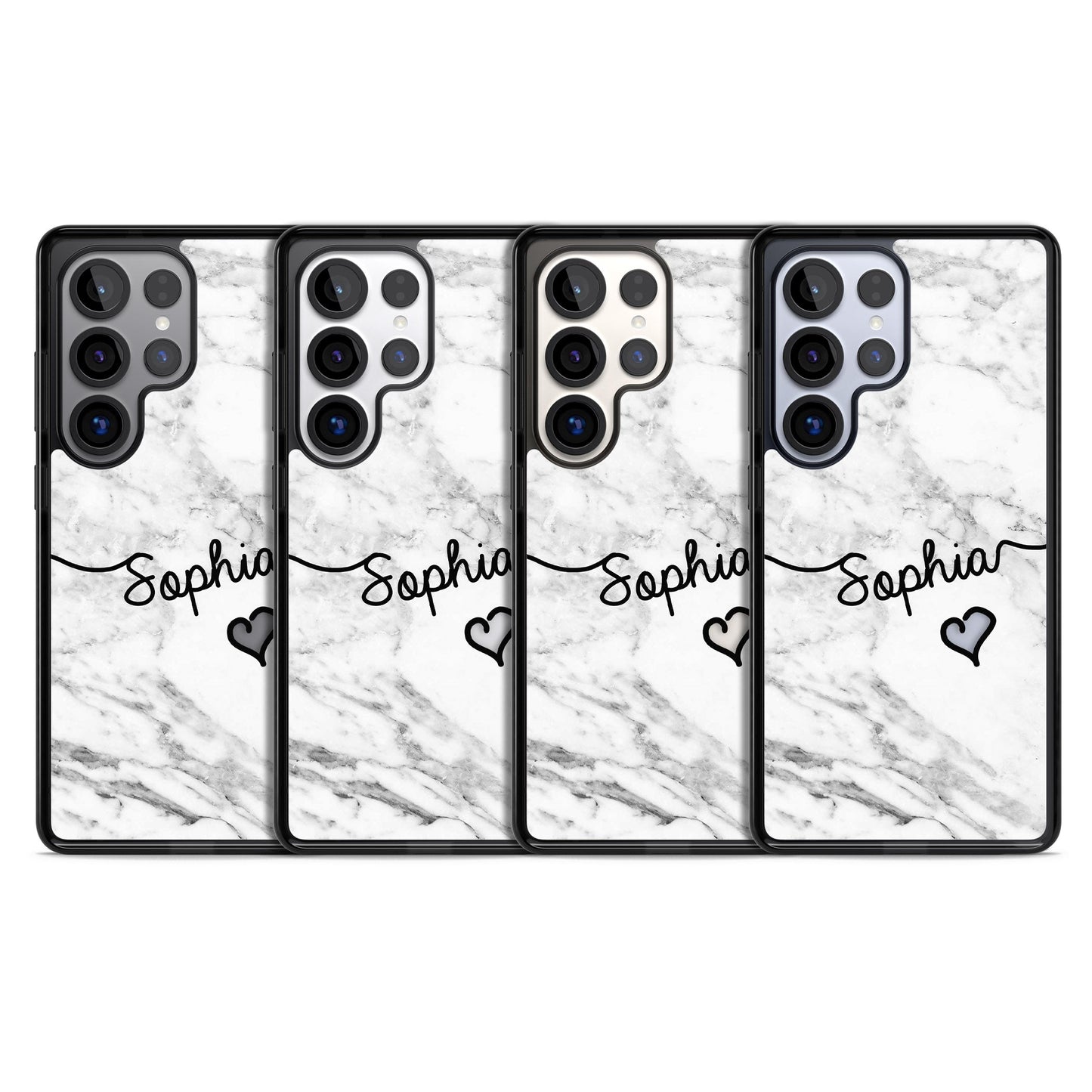 Personalised White Marble Heart