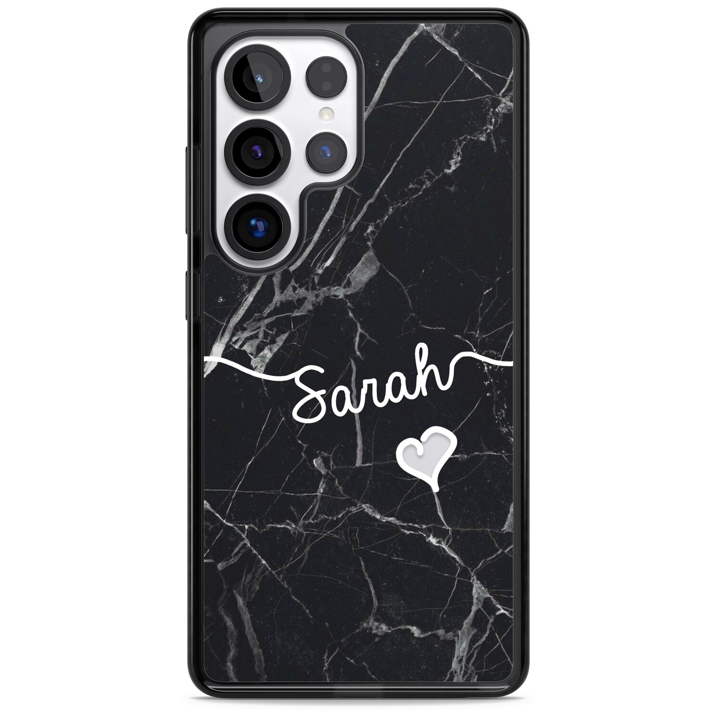 Personalised Black Marble Heart