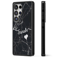 Personalised Black Marble Heart