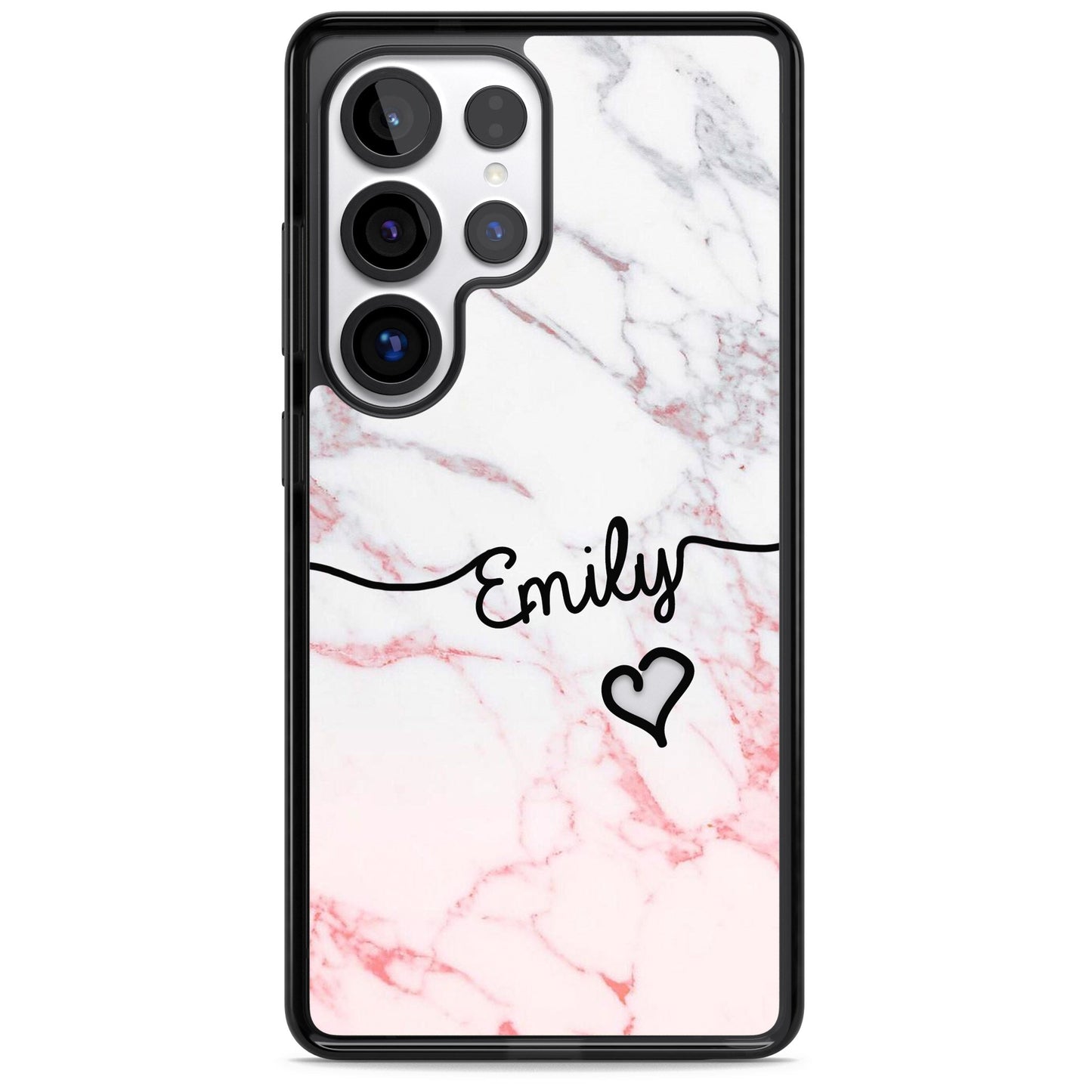 Personalised Pink Fade Marble Heart