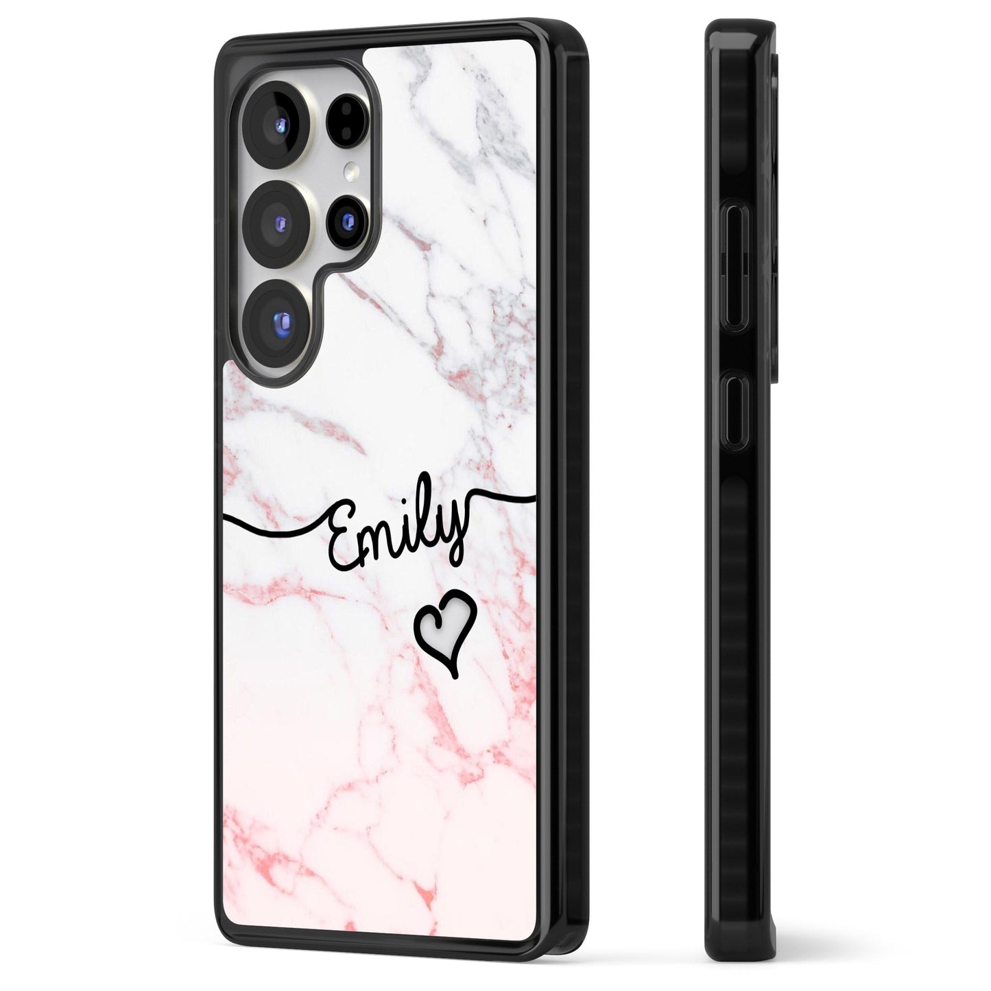 Personalised Pink Fade Marble Heart