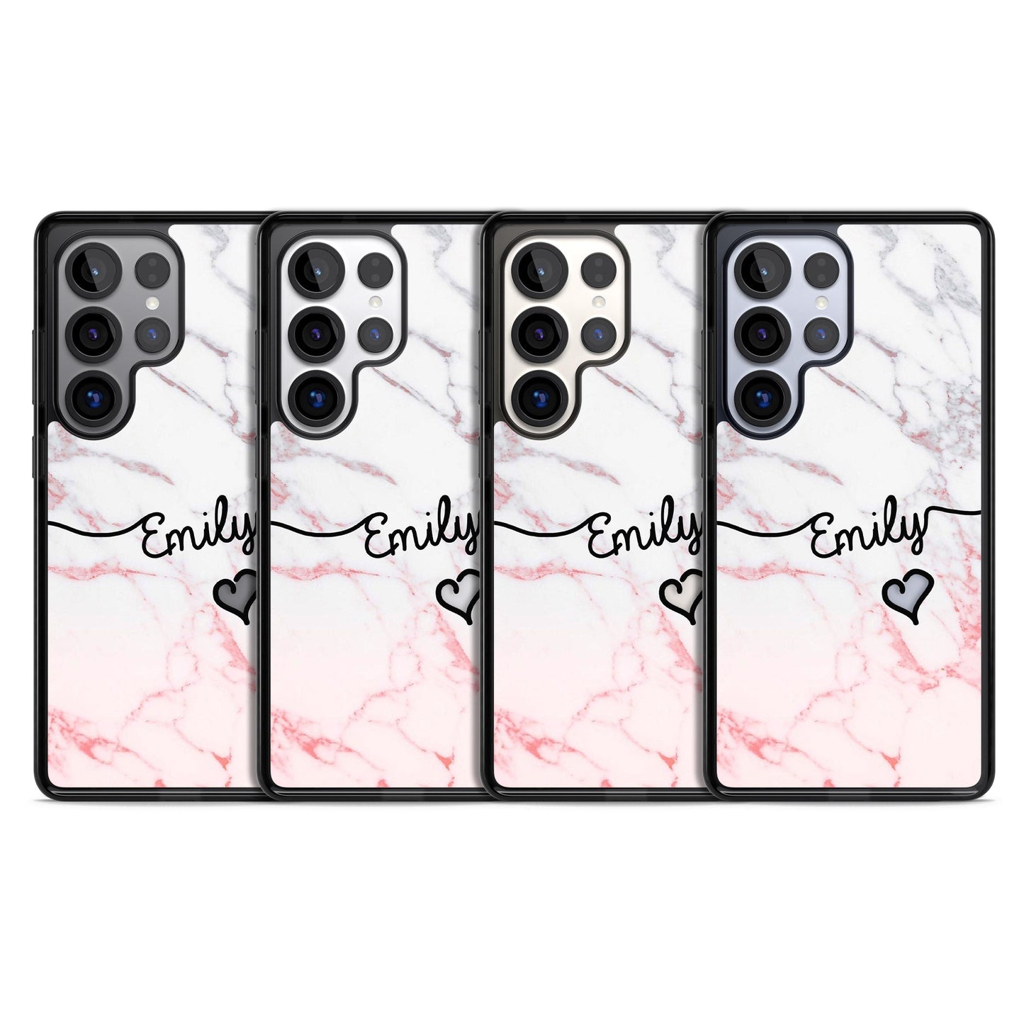 Personalised Pink Fade Marble Heart