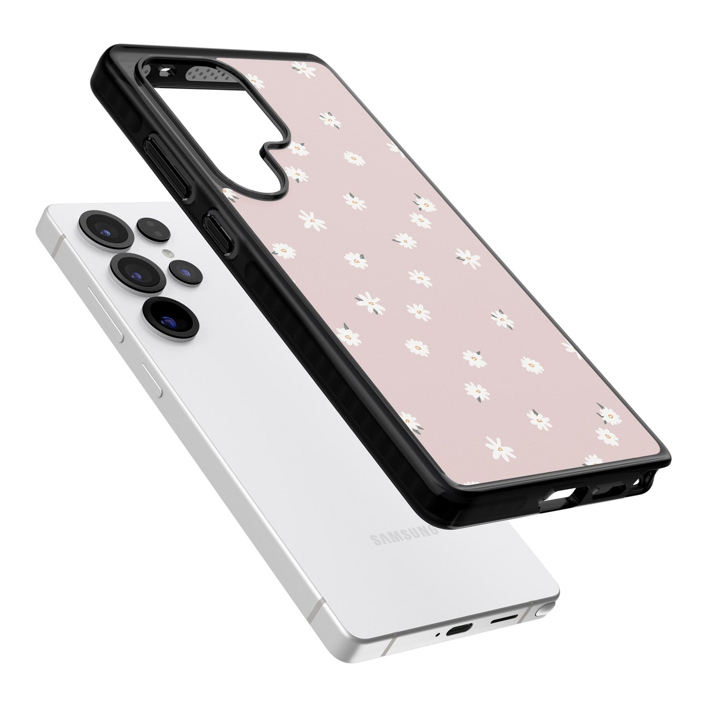 Painted Daises On Pink