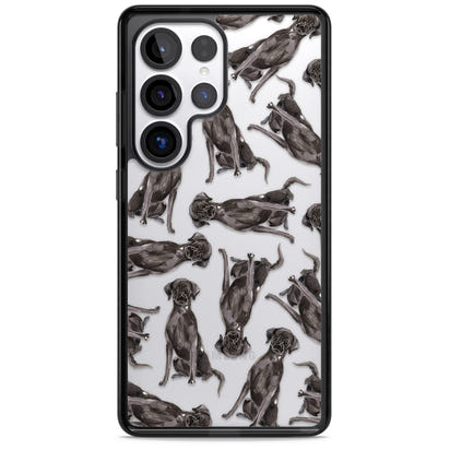 Black Labrador Watercolor Pattern