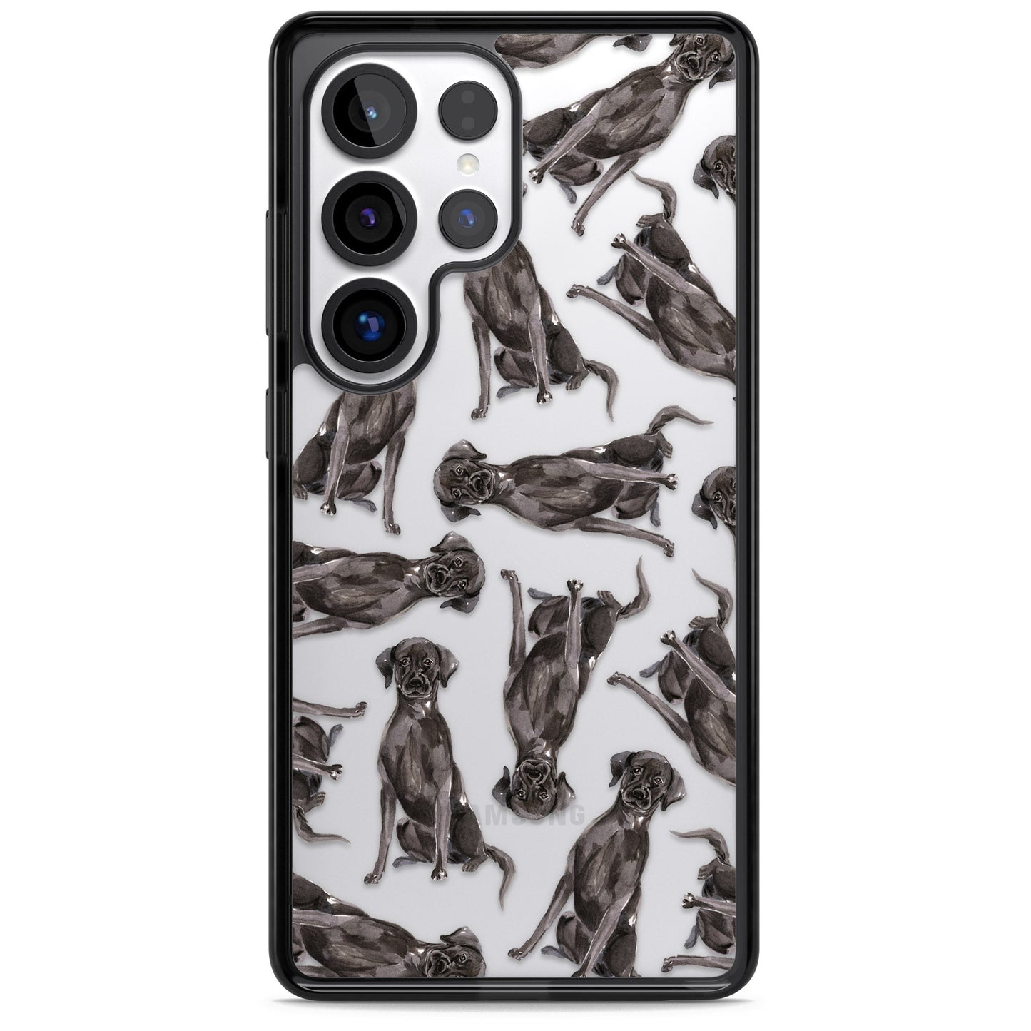 Black Labrador Watercolor Pattern