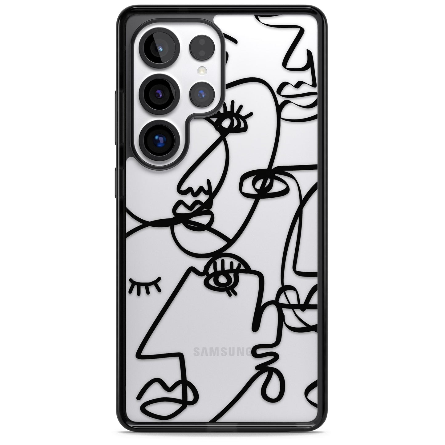 Abstract Line Art Black Clear