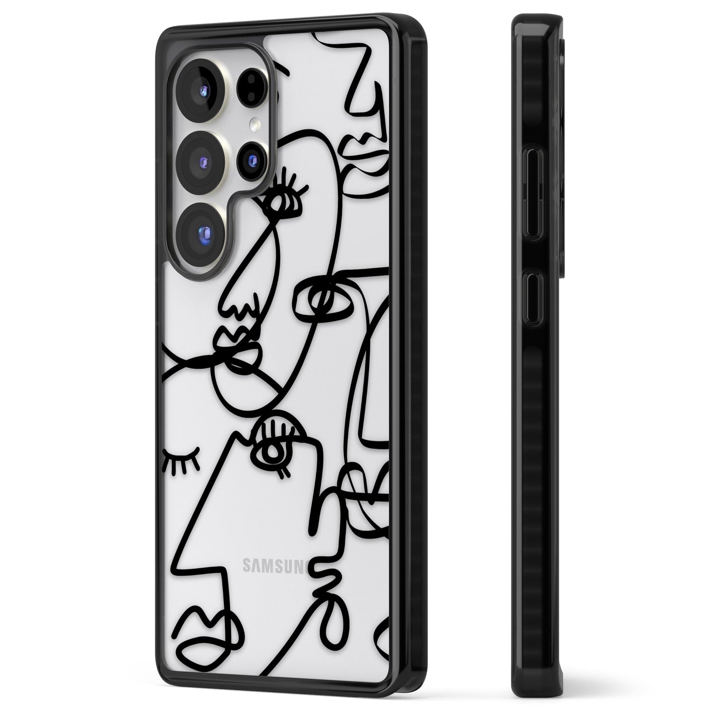 Abstract Line Art Black Clear