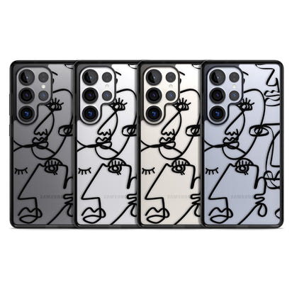 Abstract Line Art Black Clear