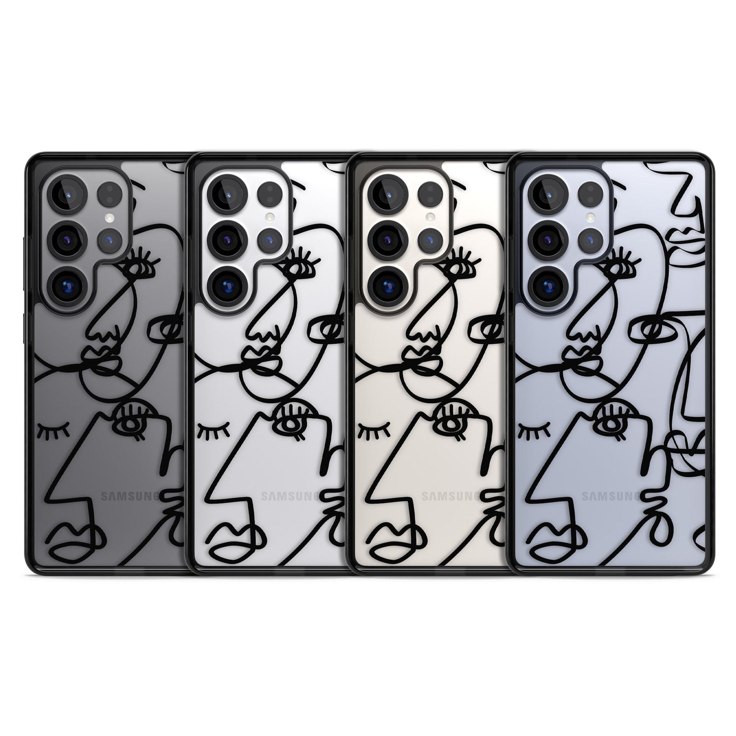 Abstract Line Art Black Clear