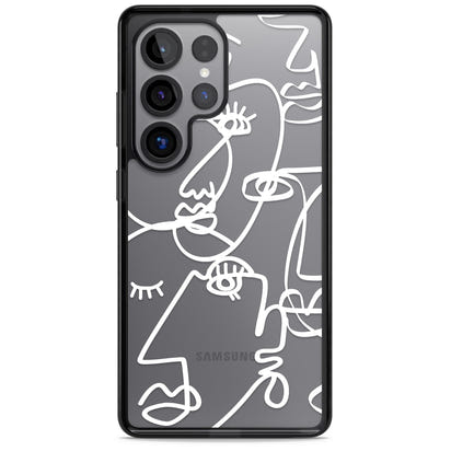 Abstract Line Art White Clear