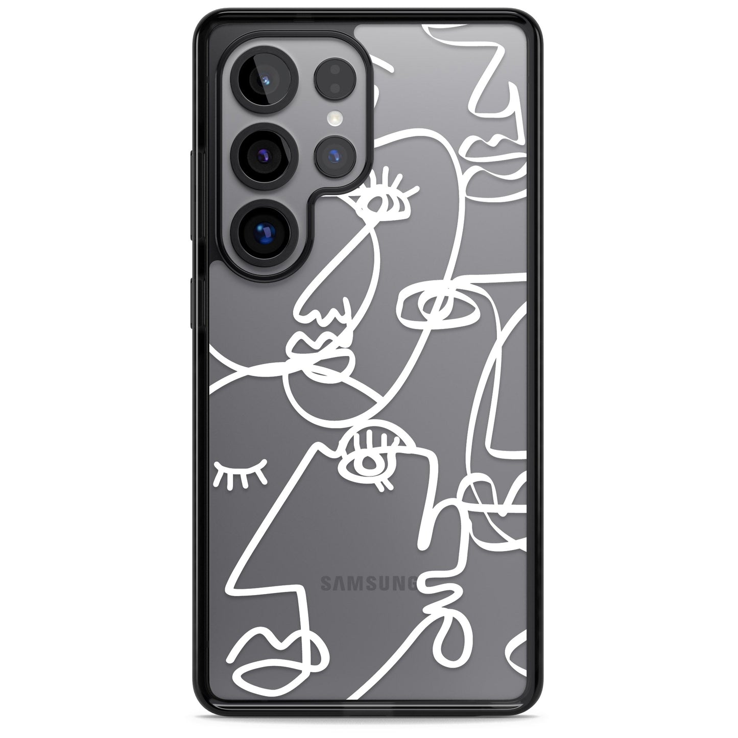 Abstract Line Art White Clear