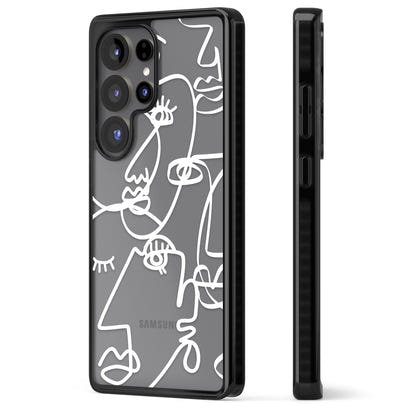 Abstract Line Art White Clear