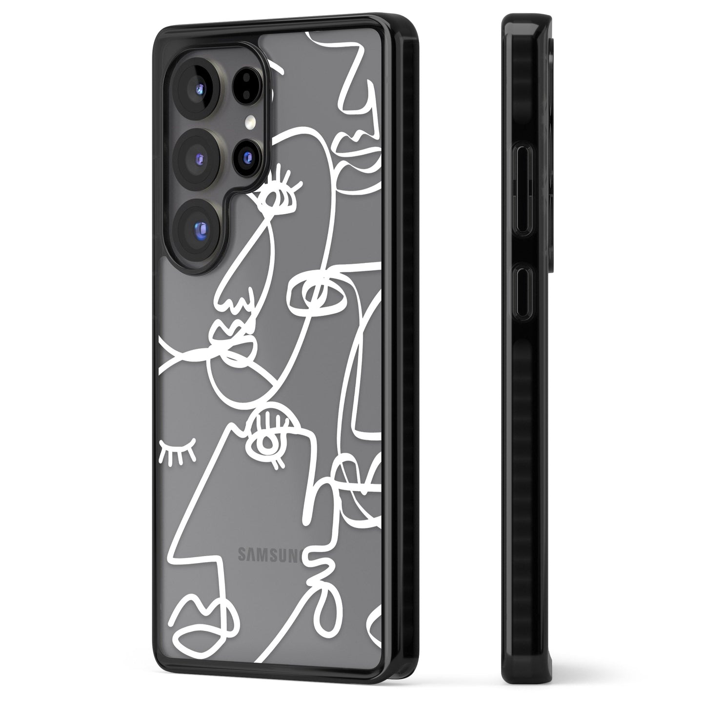 Abstract Line Art White Clear