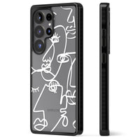 Abstract Line Art White Clear