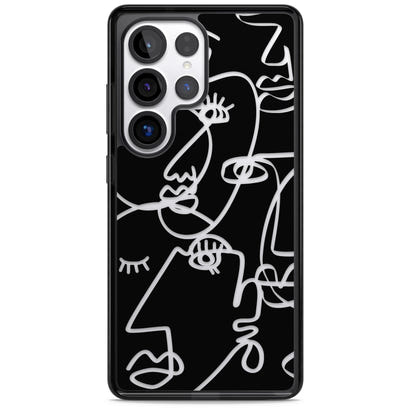 Abstract Line Art Clear Black