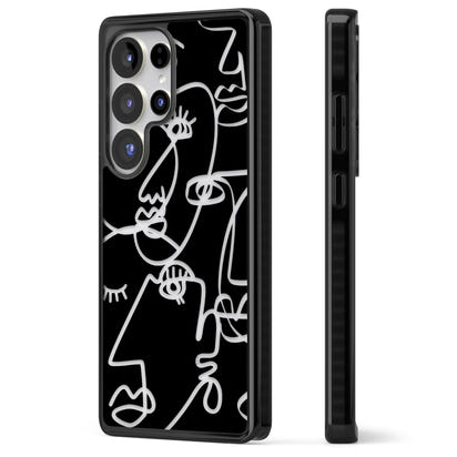 Abstract Line Art Clear Black