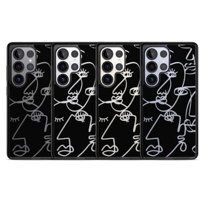 Abstract Line Art Clear Black