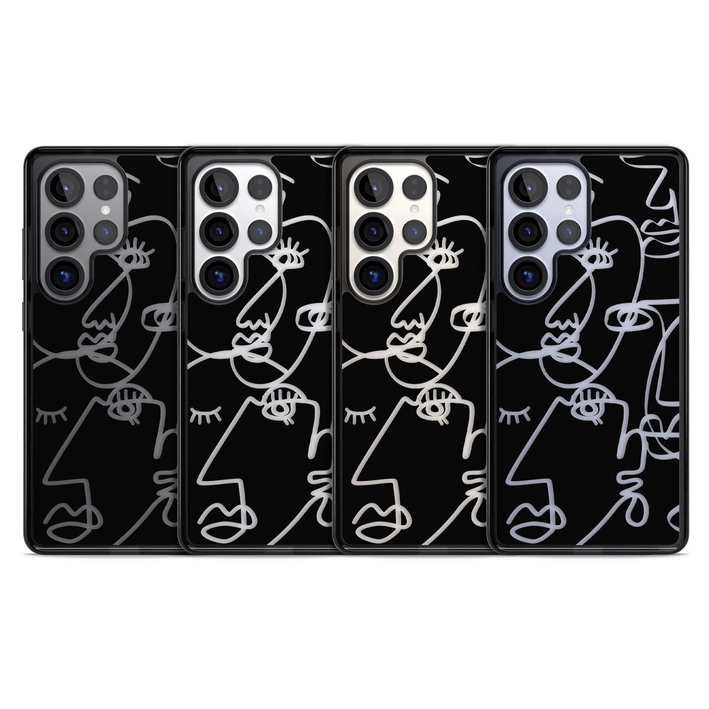 Abstract Line Art Clear Black