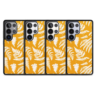 Motif fougère sur fond jaune