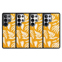 Motif fougère sur fond jaune