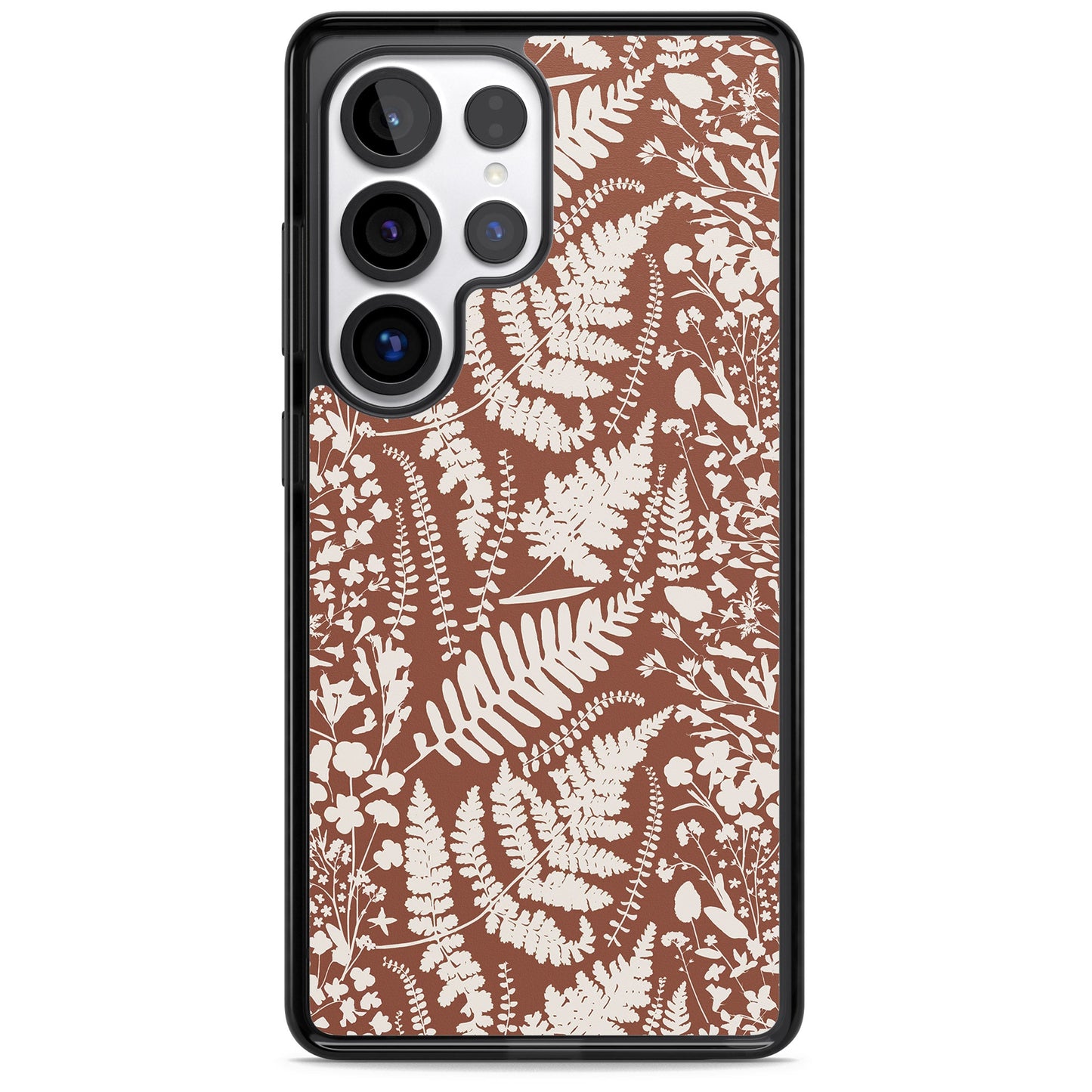 Fleurs sauvages et fougères sur terre cuite