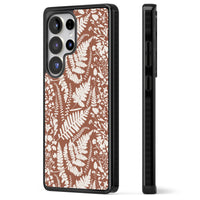 Fleurs sauvages et fougères sur terre cuite