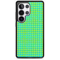 Neon Lime & Turquoise Houndstooth