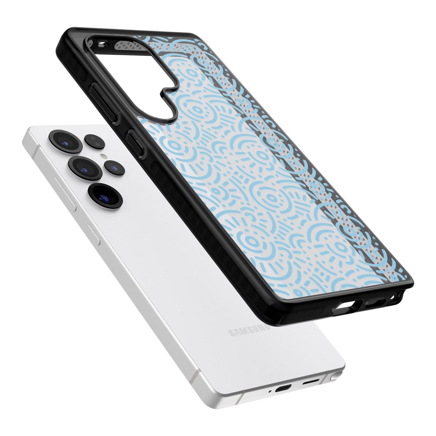 Motif rétro bleu clair