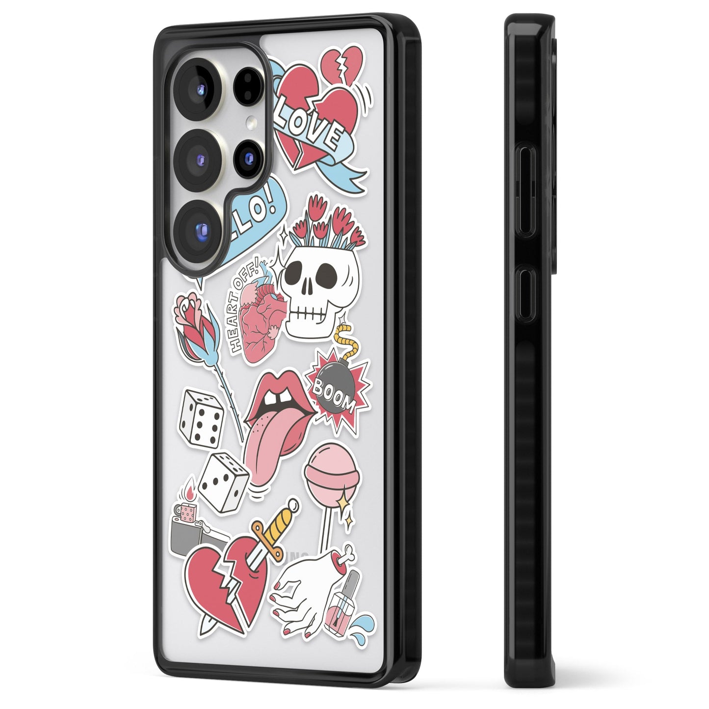 Autocollants Crâne et Fleurs