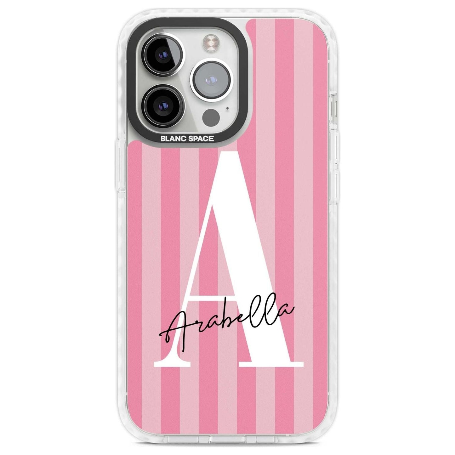 Personalised Pink Stripes Initial