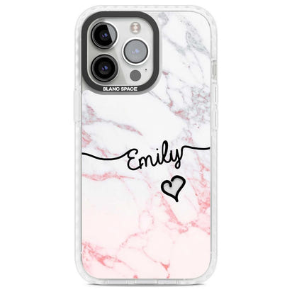 Personalised Pink Fade Marble Heart