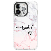 Personalised Pink Fade Marble Heart